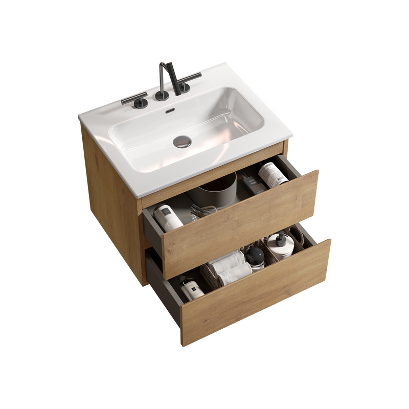 Wall Mount 24" Natural Oak Bathroom Vanity by HouseOfZazla