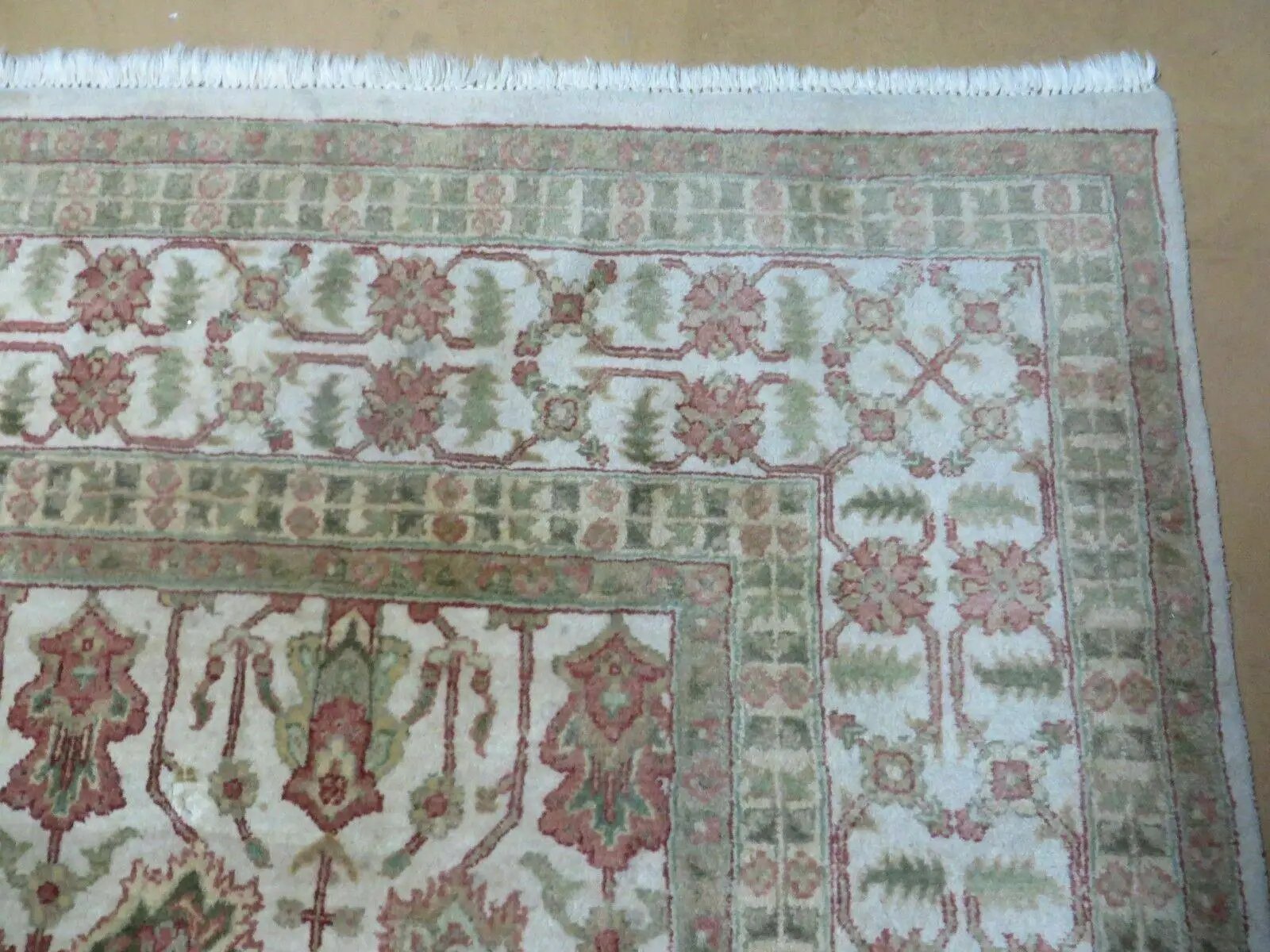 8' 5" X 12' Handmade India Agra Floral Oriental Wool Rug Tea Washed Carpet Nice by Jewel Rugs