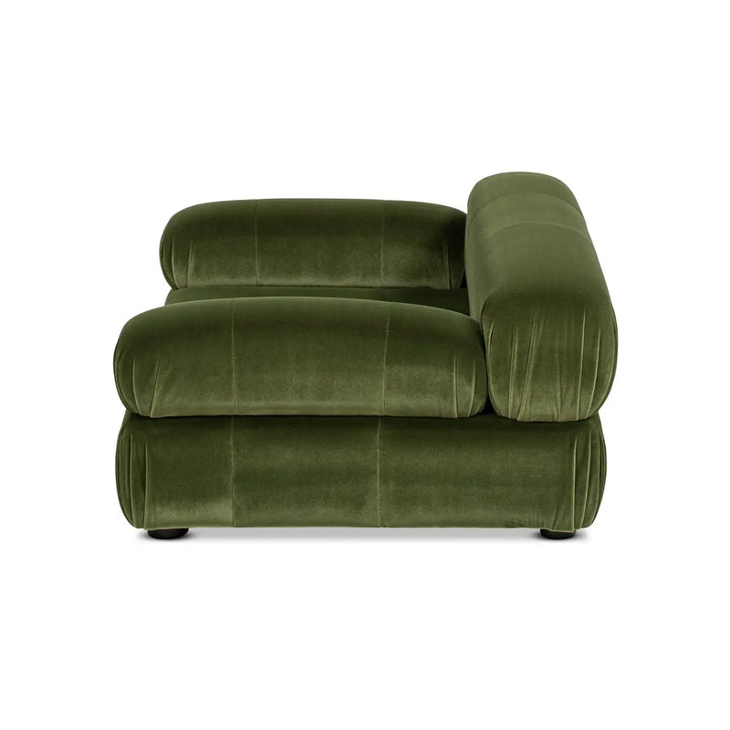 Marcel Upholstered Modern Small to Medium Pet Bed For Dogs and Cats Olive Green Velvet by HouseOfZazla