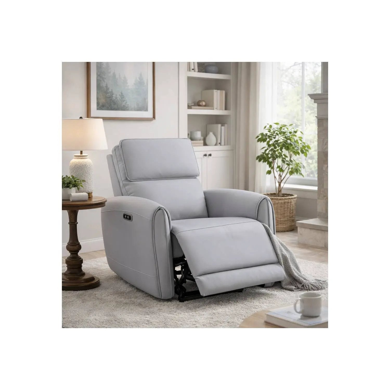 Jeromie - Power Motion Recliner With USB Port - Gray by Unique Piece Furniture