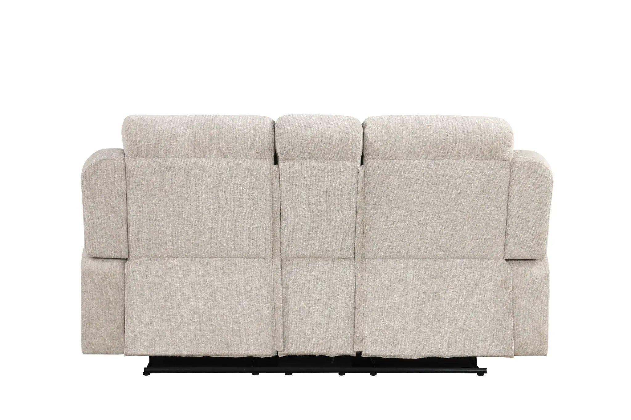 Galya - Motion Loveseat With Console - Light Gray by HouseOfZazla
