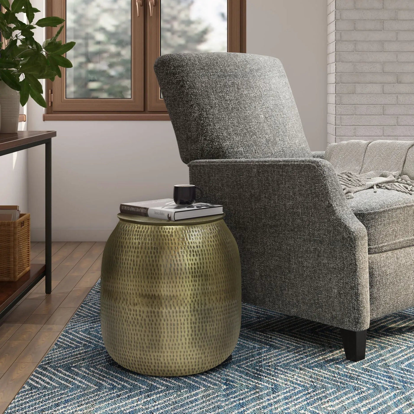 Griffen - Handcrafted Metal Storage Accent Table by Unique Piece Furniture