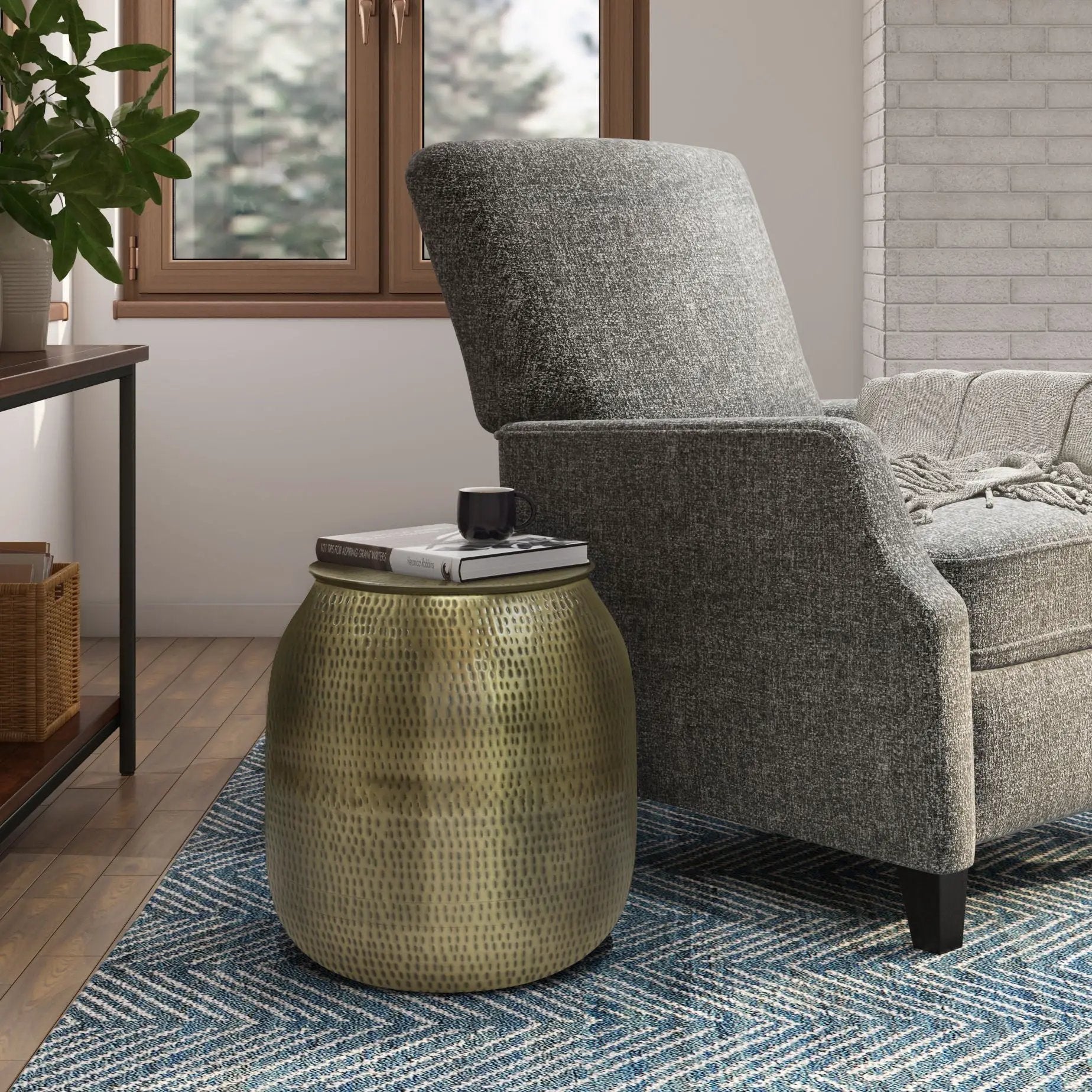 Griffen - Handcrafted Metal Storage Accent Table by Unique Piece Furniture