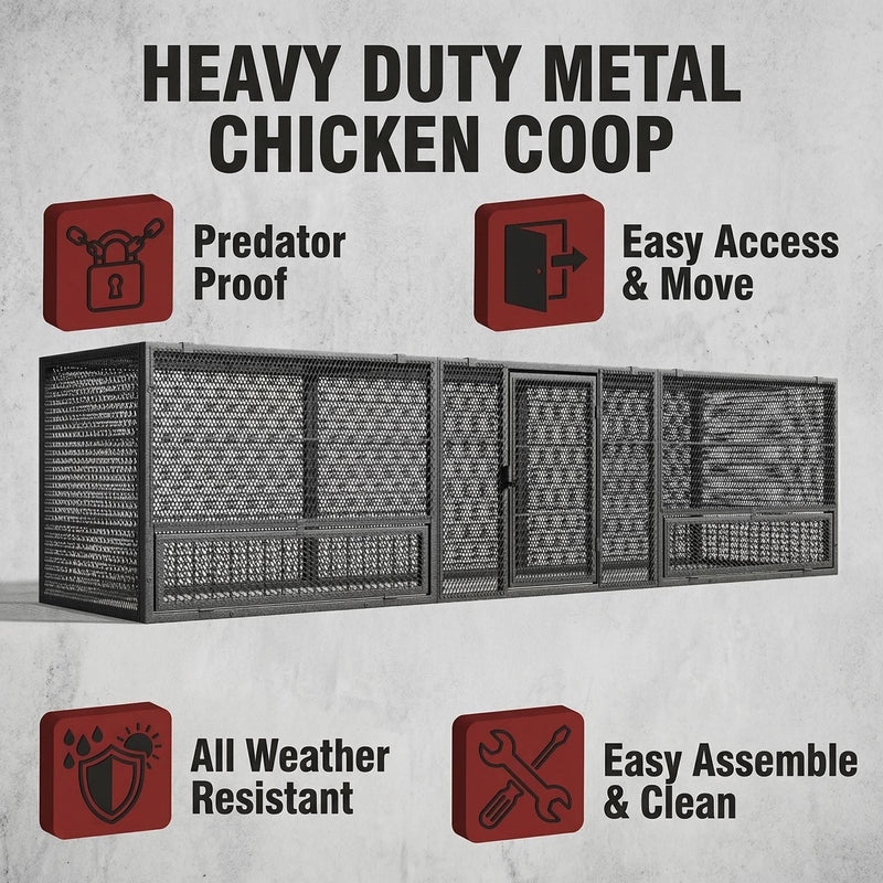 Thickened Chicken Coop For Outdoor - Black / Silver by HouseOfZazla