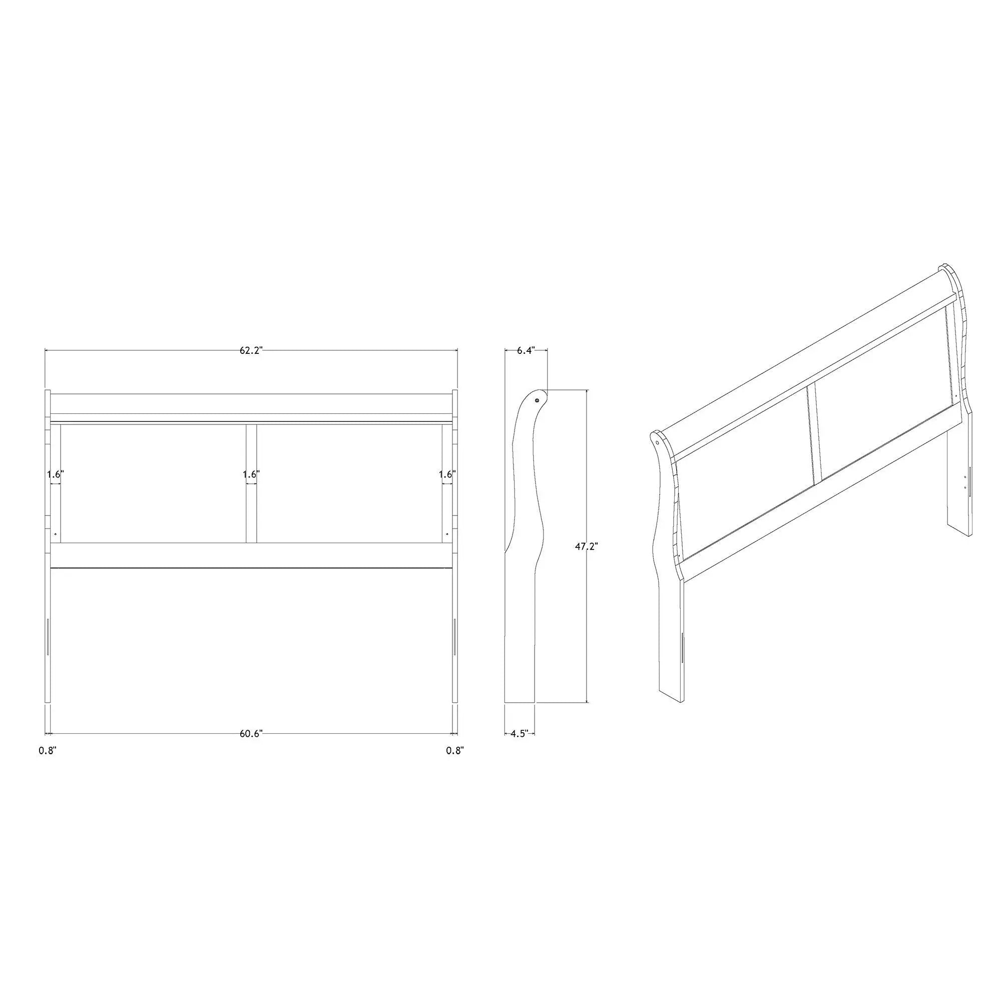 Charlston - Modern Sleigh Design Bed With LED by HouseOfZazla