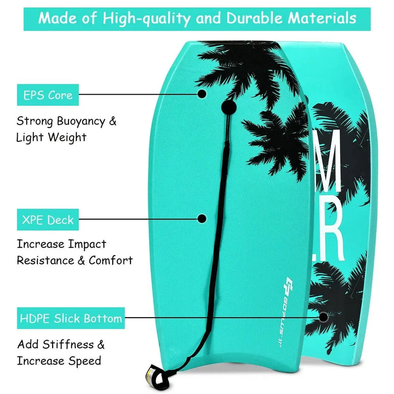 33 Inch/37 Inch/41 Inch Lightweight Super Surfing Bodyboard by DirectDeals