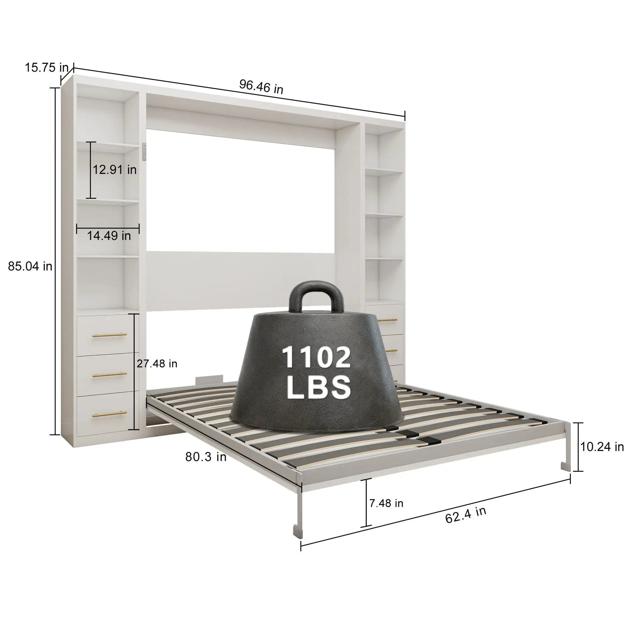 Folding Vertical Murphy Wall Bed by HouseOfZazla