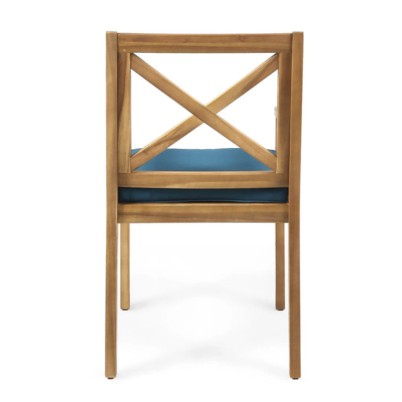 Perla Dining Chair 2pcs with Blue Cushions by HouseOfZazla
