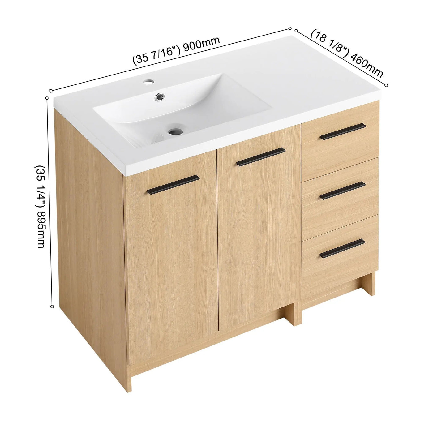 Wall Mounted Floating Bathroom Vanity With Sink, Door & Drawers Modular Cabinet by Unique Piece Furniture