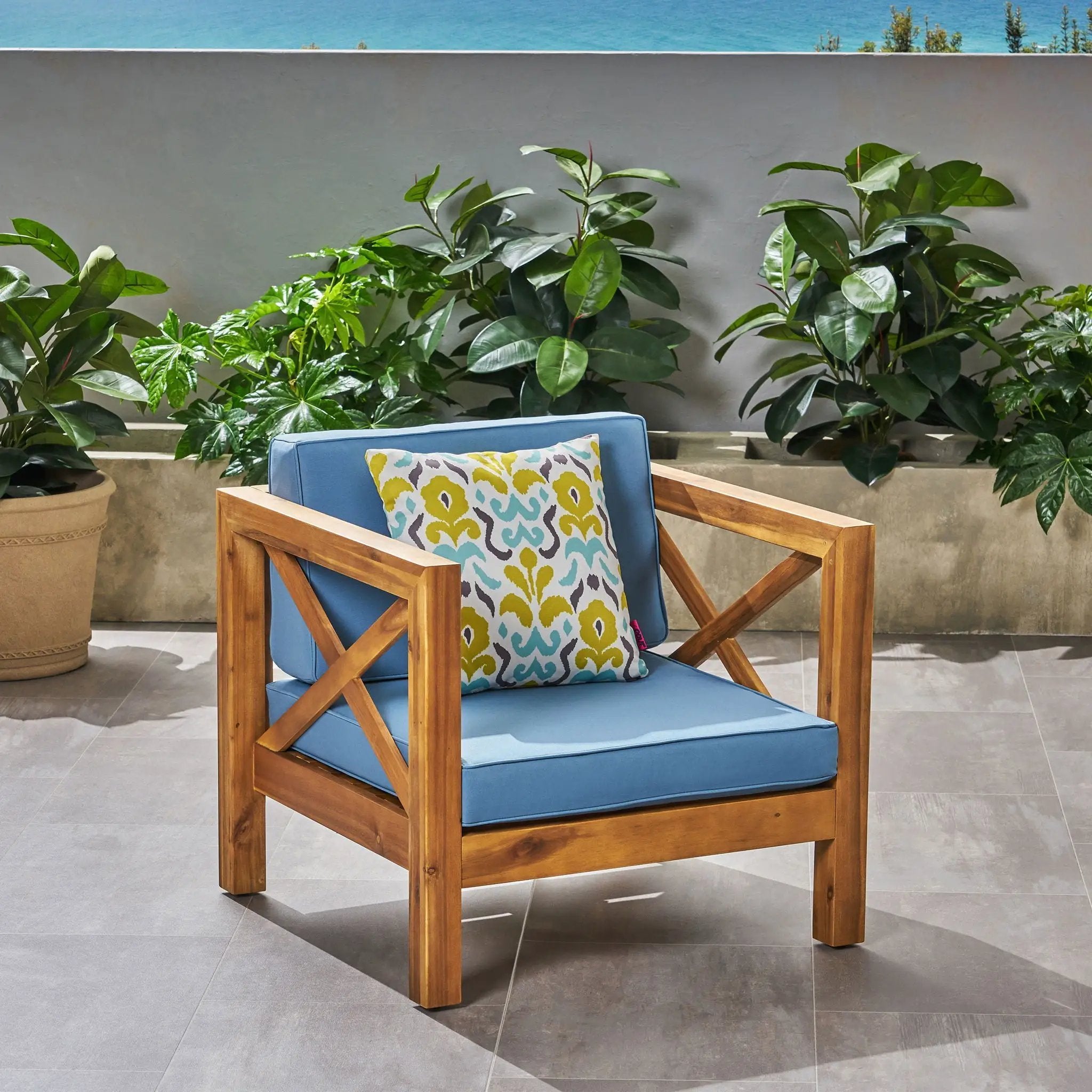 Brava Mid-Century Modern Club Chair with Water Resistant Cushions by HouseOfZazla
