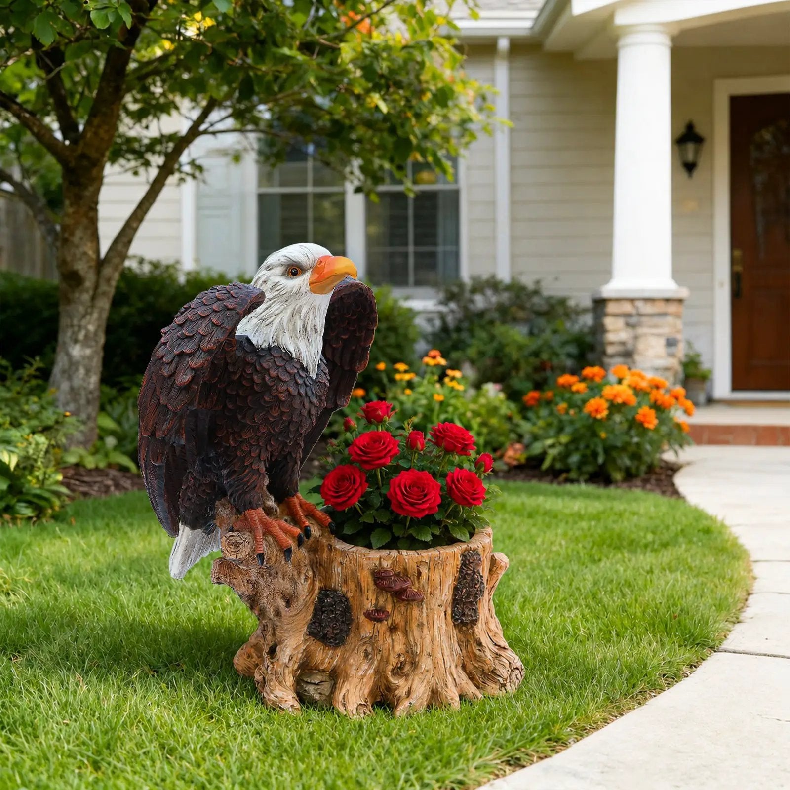 Majestic Eagle with Spread Wings Garden Planter Pot by HouseOfZazla