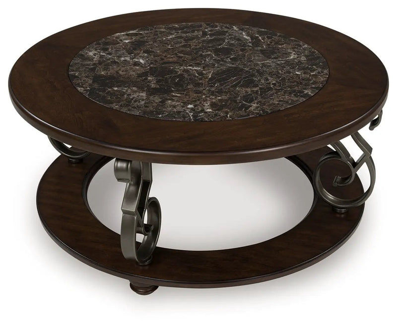 Frallyn - Round Cocktail Table - Dark Brown by Unique Piece Furniture