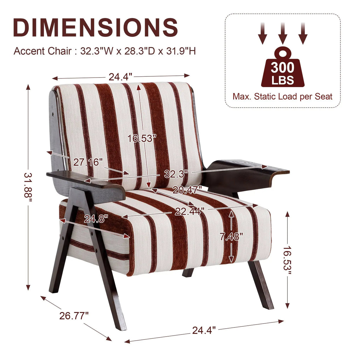 Modern Armchair with Widened Armrests by HouseOfZazla