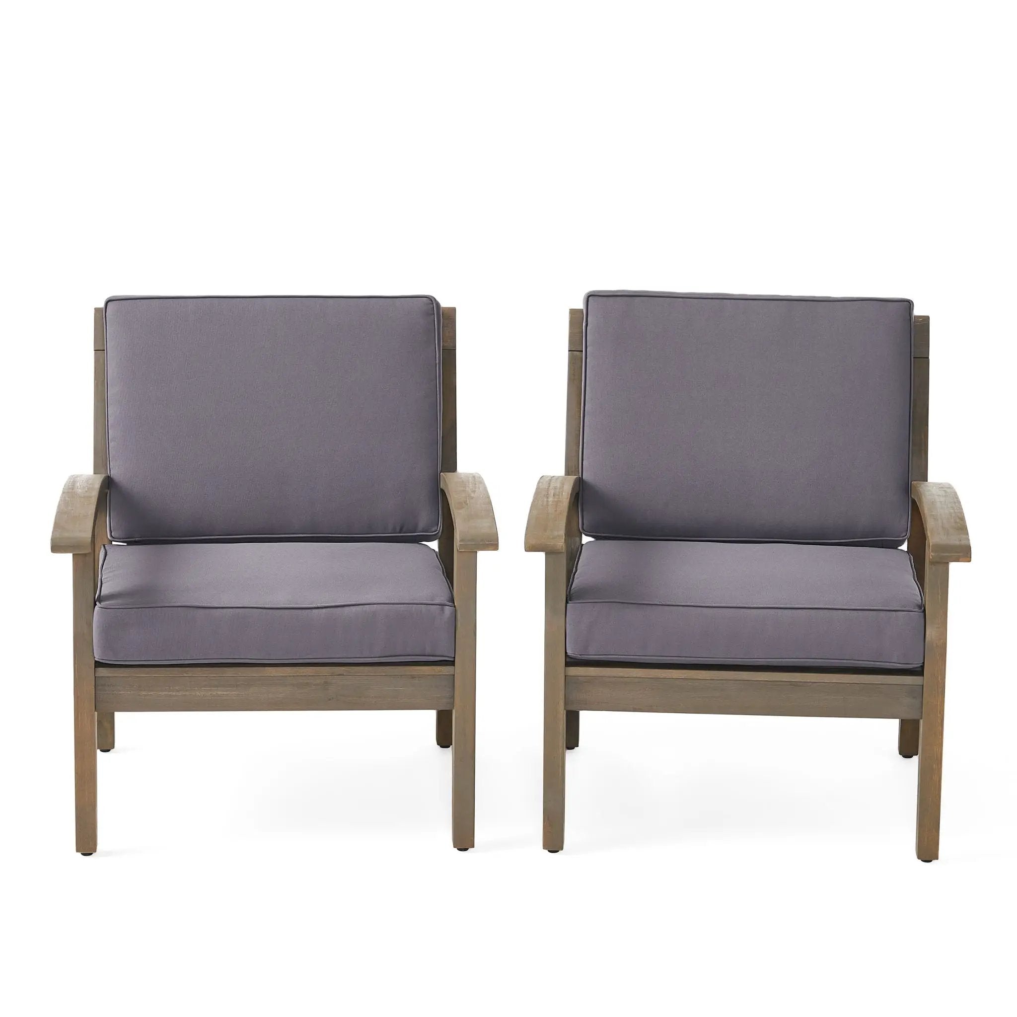 Peyton Club Chair Outdoor Seating Acacia Wood Dark Gray by HouseOfZazla