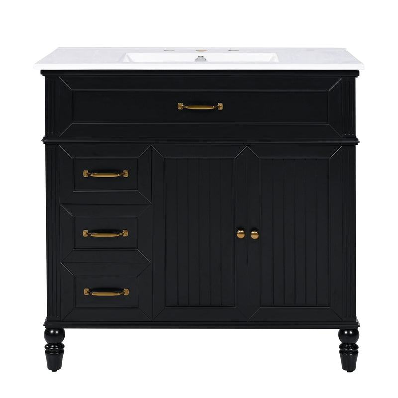 Bathroom Vanity With Sink, Freestanding Cabinet & Drawers by HouseOfZazla