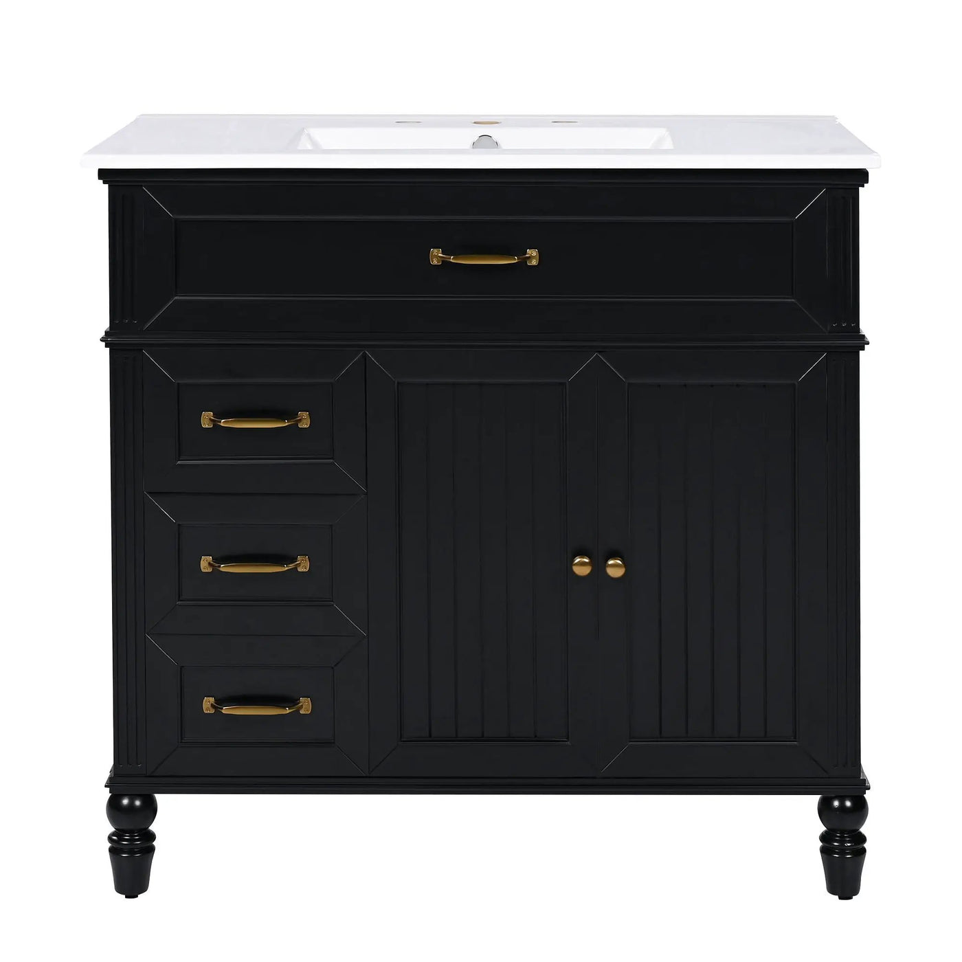 Bathroom Vanity With Sink, 2 Doors 2 Drawers, Freestanding Design by HouseOfZazla
