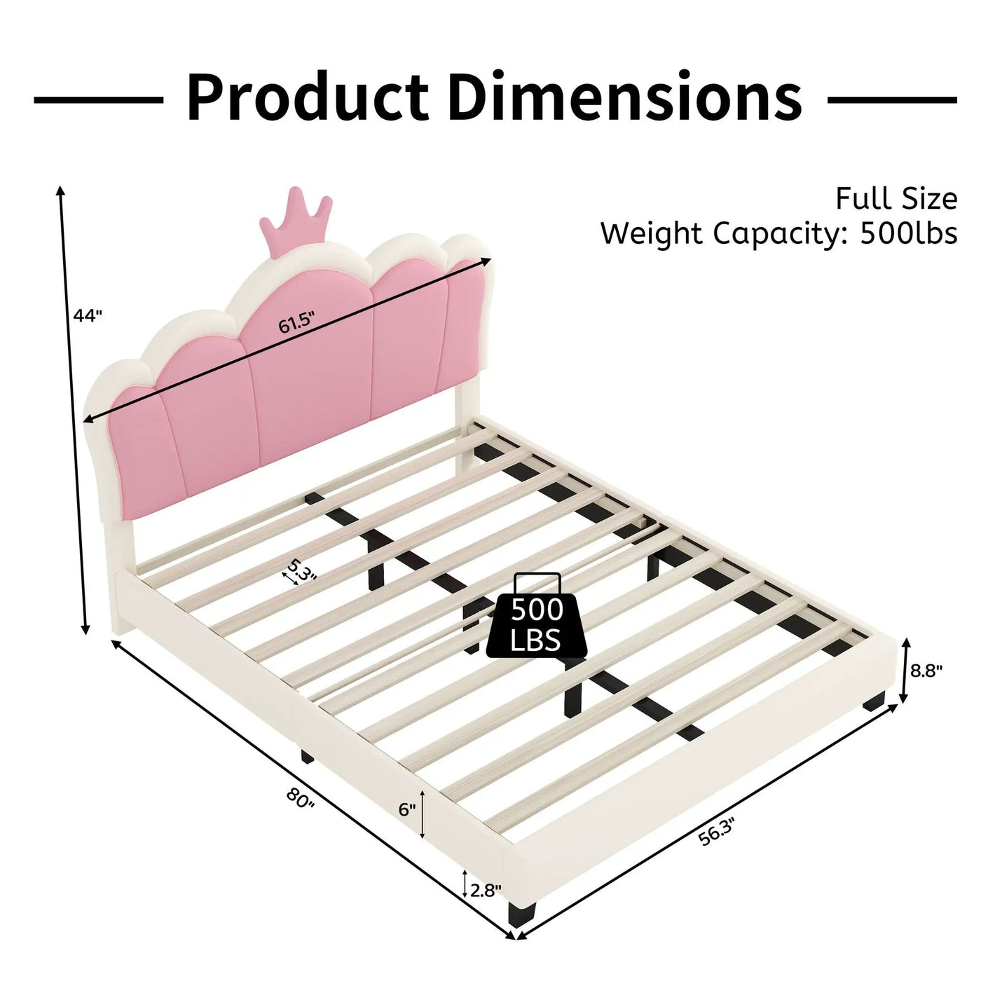 Upholstered Princess Platform Bed With Crown Headboard by HouseOfZazla
