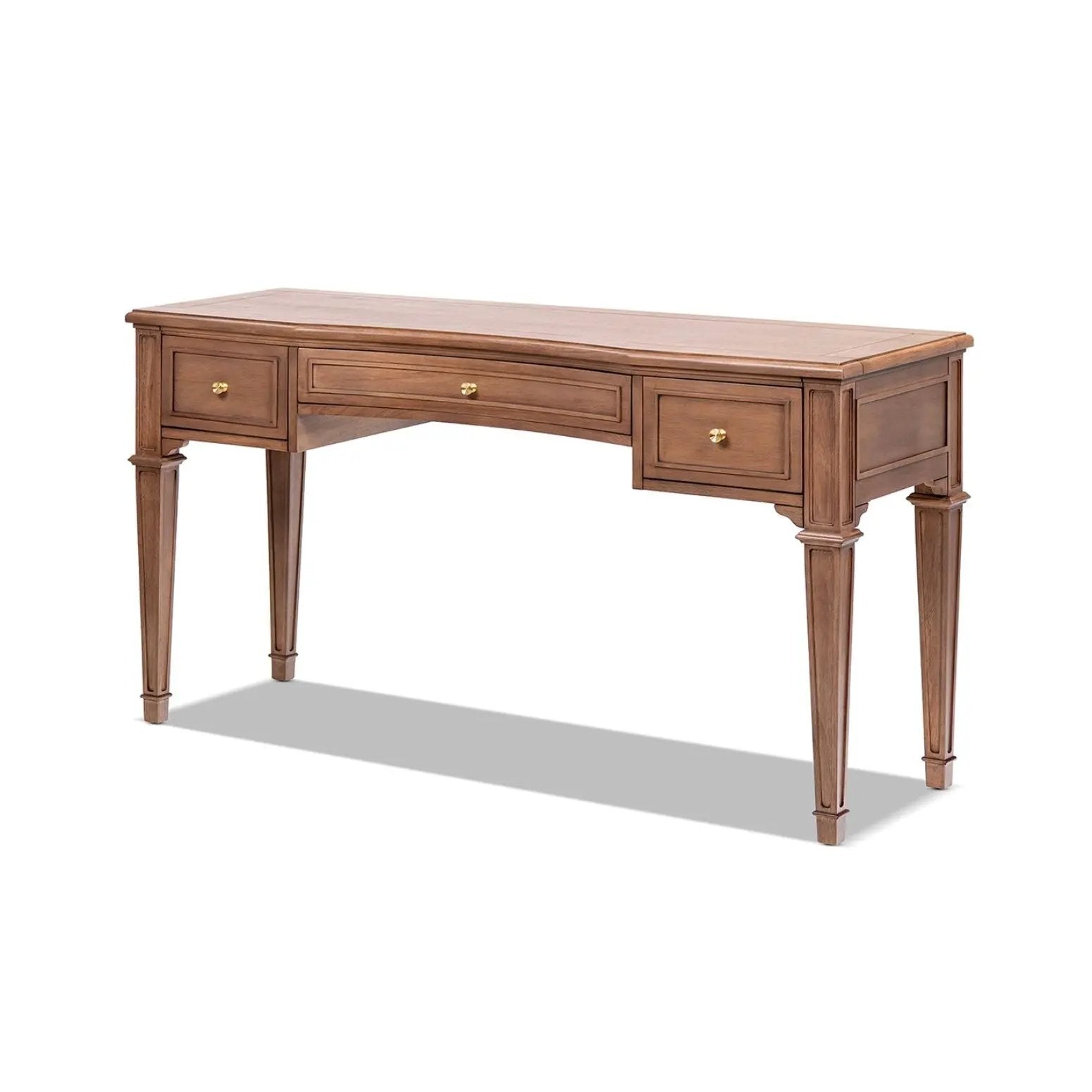 Dauphin - 3 Drawer Executive Desk - Brown by HouseOfZazla
