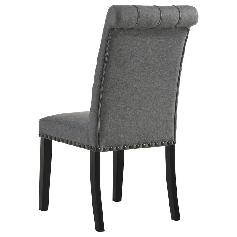 Alana Fabric Upholstered Dining Side Chair Grey (Set of 2) by Unique Piece Furniture