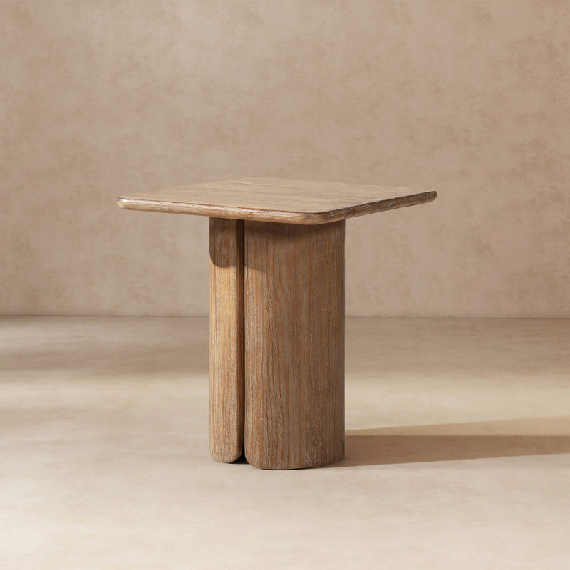 Sonoma - Square Pedestal Side Table - Antique Brown by HouseOfZazla