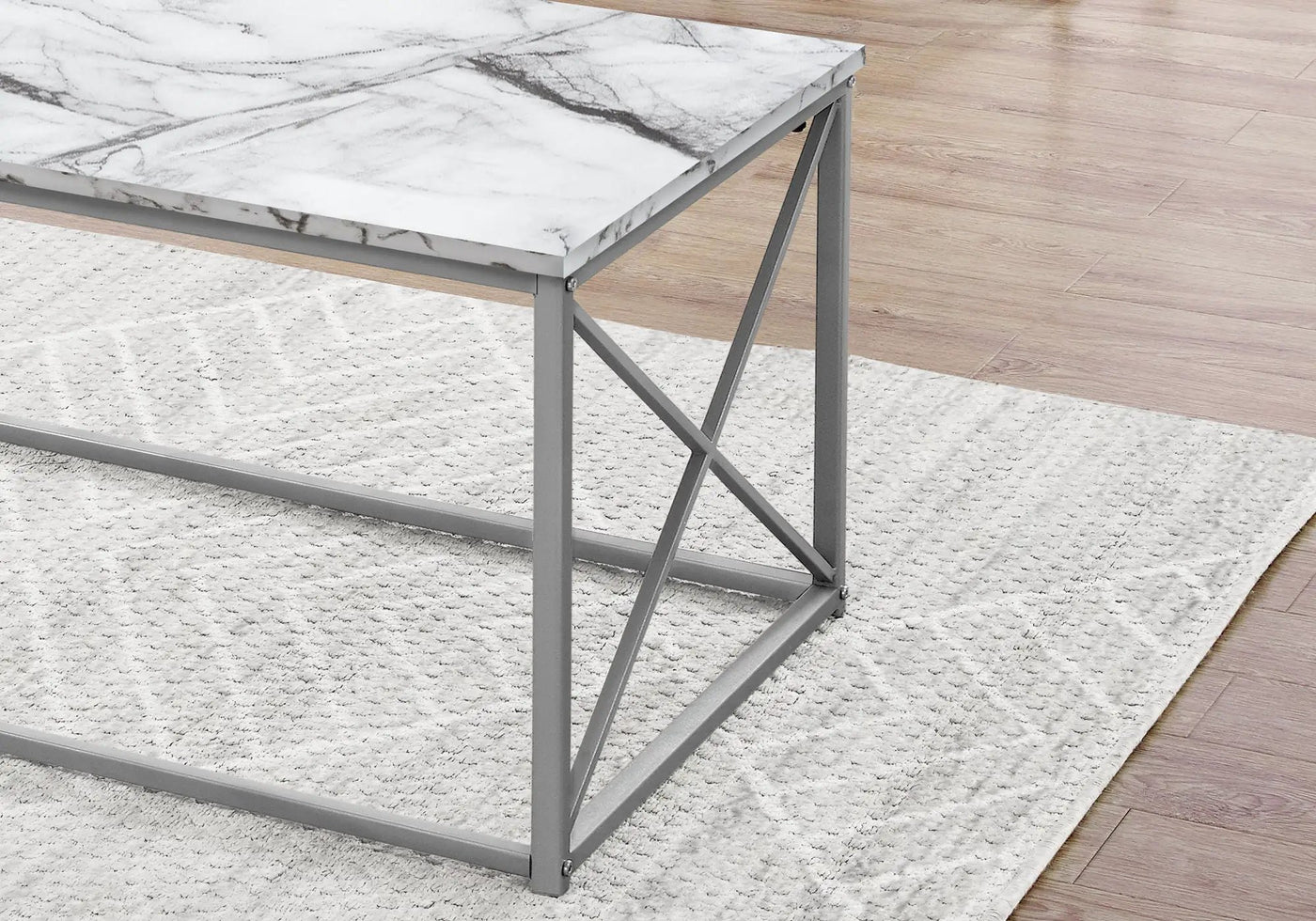 3-Piece Contemporary Living Room Table Set with Marble Look Finish by HouseOfZazla
