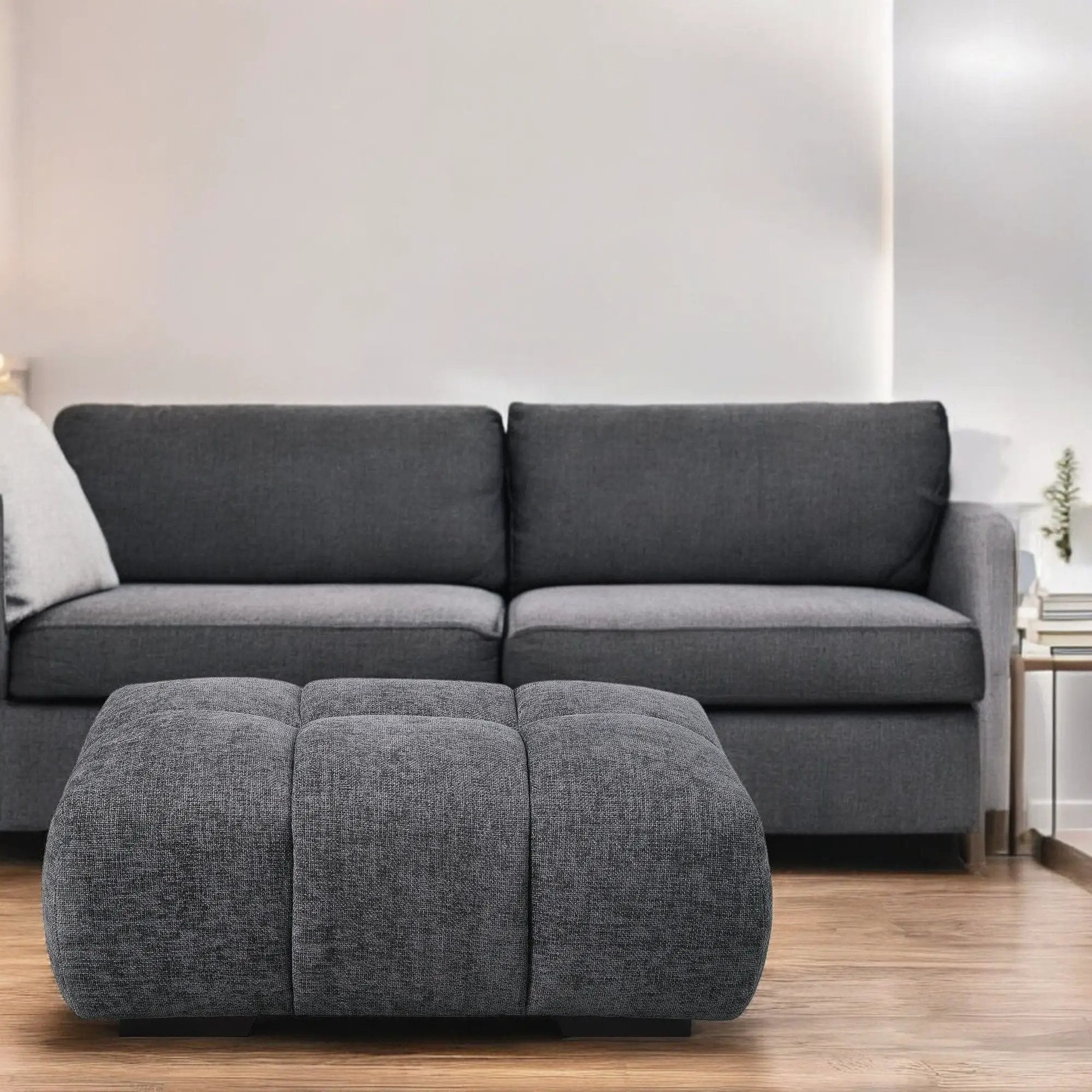 Chosen - Chenille Ottoman - Gray by HouseOfZazla