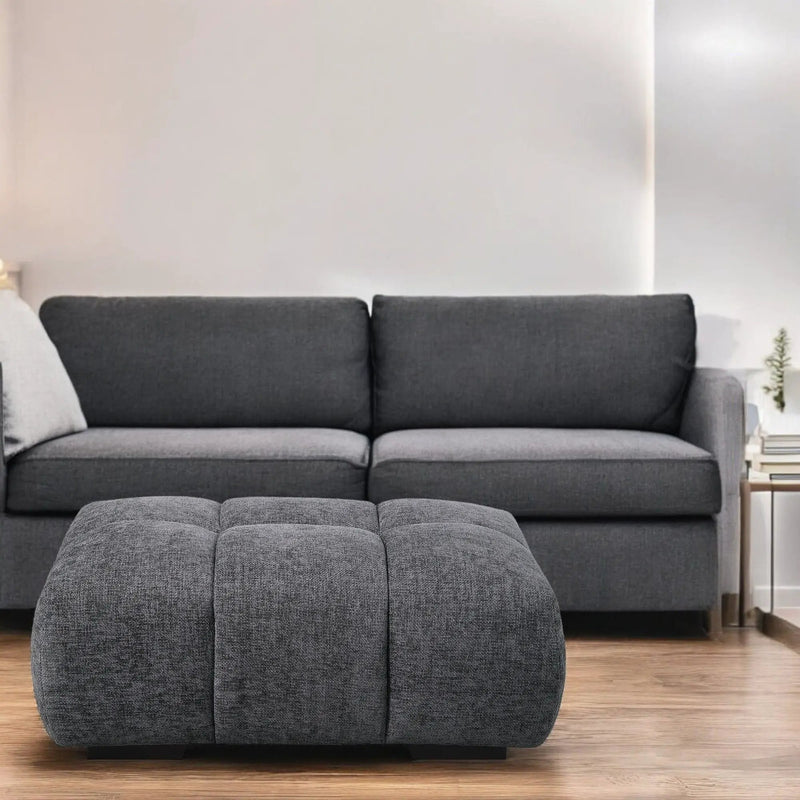 Chosen - Chenille Ottoman - Gray by HouseOfZazla