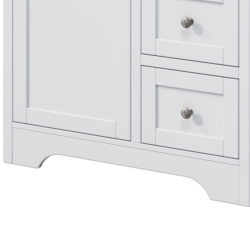 Double Sink Bathroom Vanity With Countertop, 2 Ceramic Sinks, 6 Drawers by HouseOfZazla