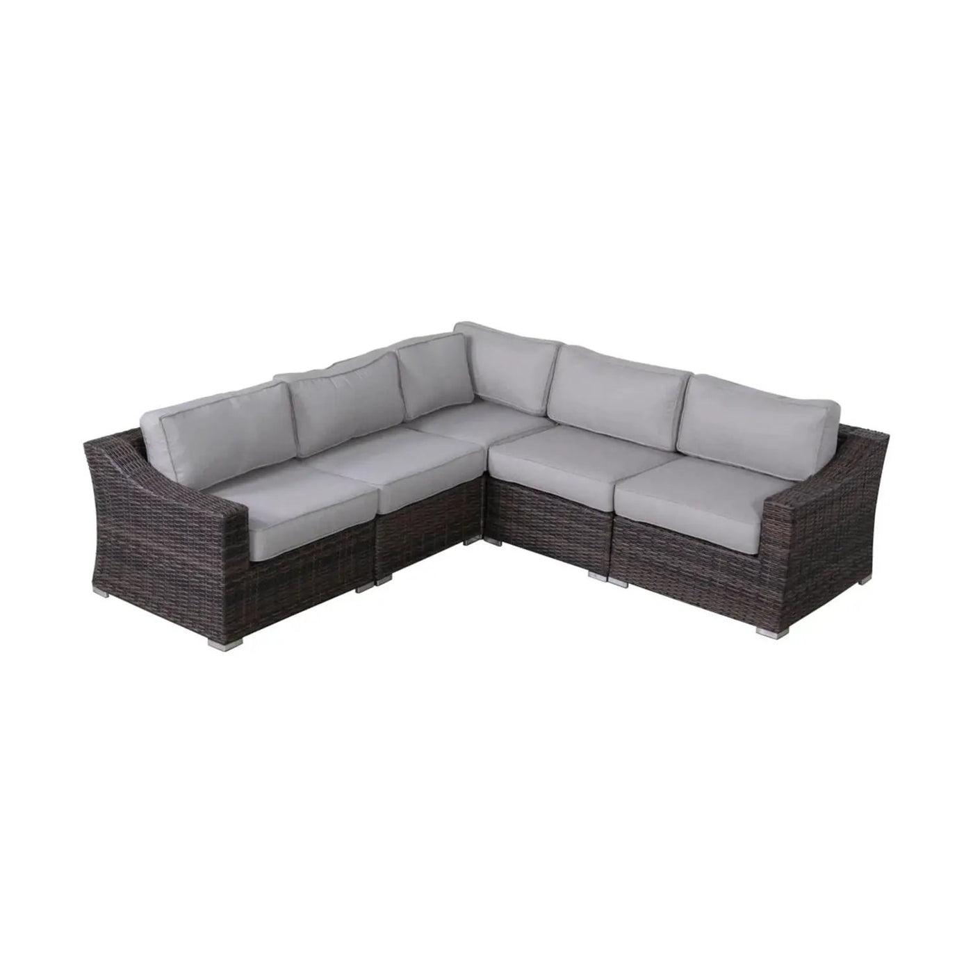 Contemporary Outdoor Rattan Wicker Sectional Seating Group With Cushions by Unique Piece Furniture