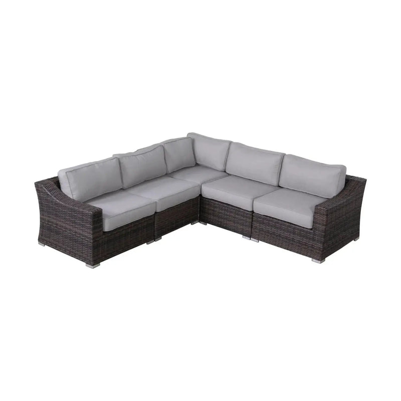 Contemporary Outdoor Rattan Wicker Sectional Seating Group With Cushions by Unique Piece Furniture