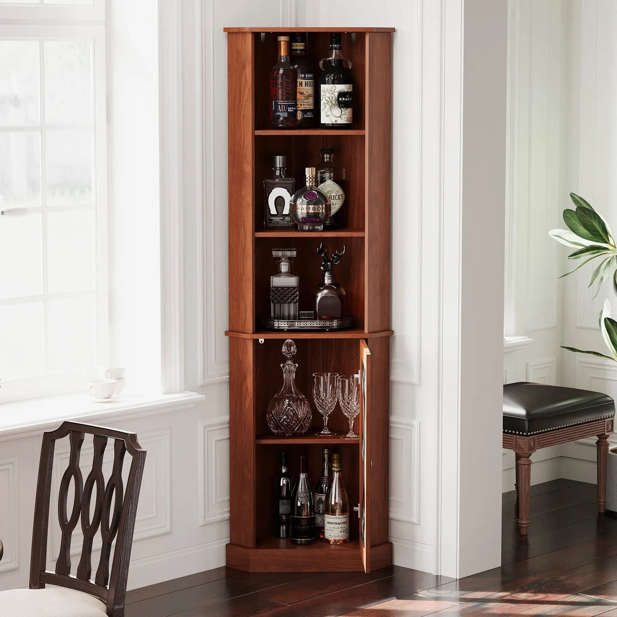 Tall Corner Bar Cabinet with Storage by HouseOfZazla