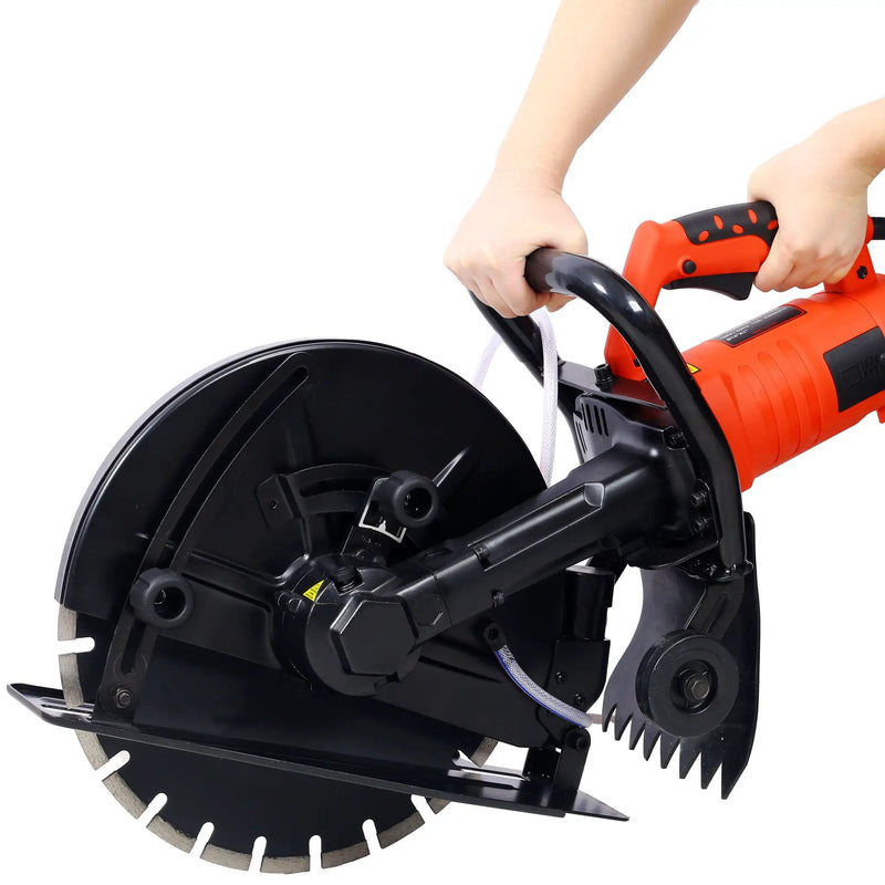 Electric 14" Cut Off Saw With Wet / Dry Functionality And Water Line Attachment Metal, 30" Length - Black by HouseOfZazla