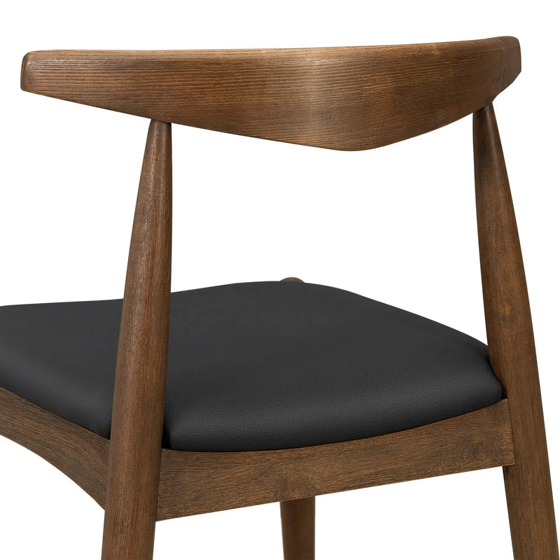 5 Piece Dining Set With 1 Table And 4 Upholstered Chairs - Walnut / Black by HouseOfZazla