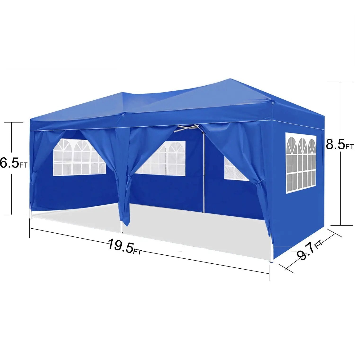 10'X20' Ez Pop Up Canopy Outdoor Portable Party Folding Tent With 6 Removable Sidewalls + Carry Bag + 4 Pieces Weight Bag by Unique Piece Furniture
