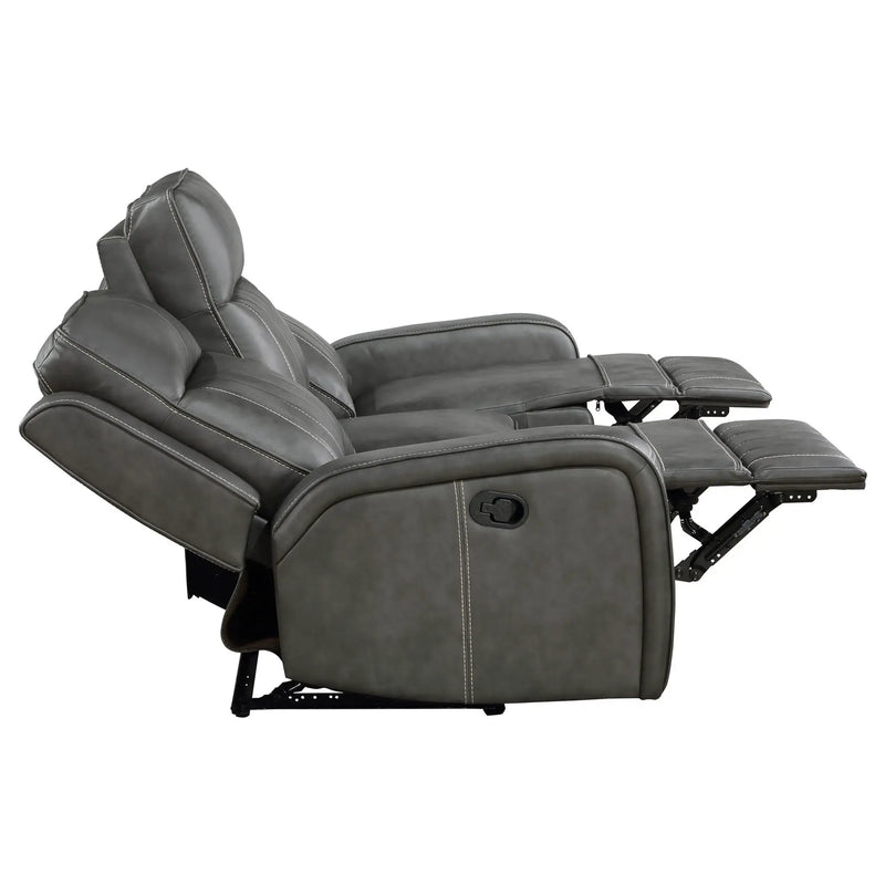 Raelynn 3-piece Upholstered Reclining Sofa Set Grey by Unique Piece Furniture