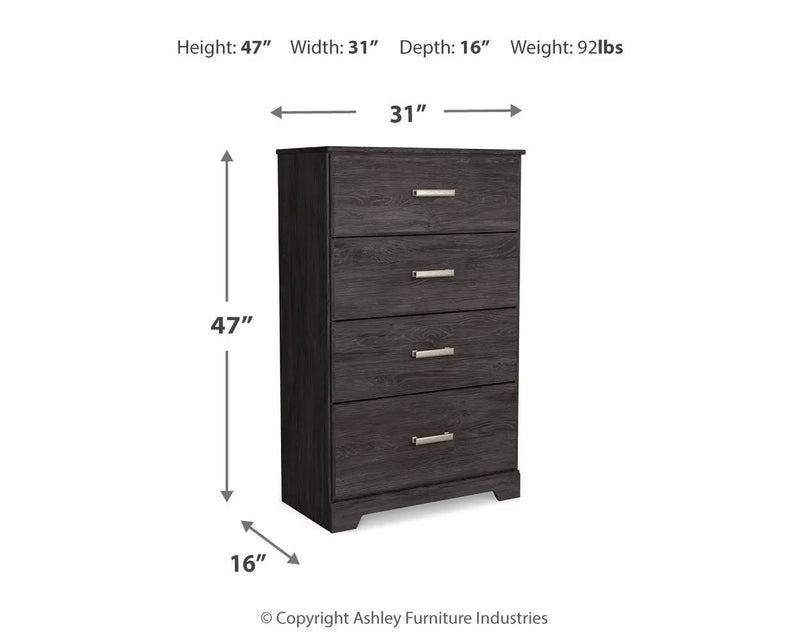Belachime - Four Drawer Chest - Charcoal by Unique Piece Furniture