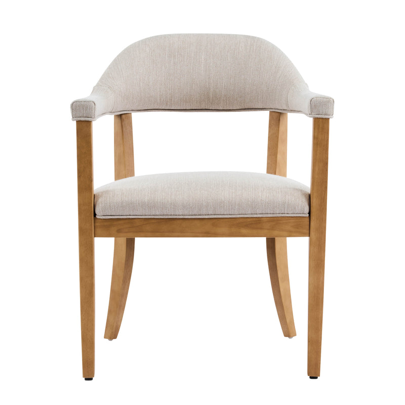 Wood Frame Upholstered Dining Chairs with Armrests (Set of 2) by HouseOfZazla