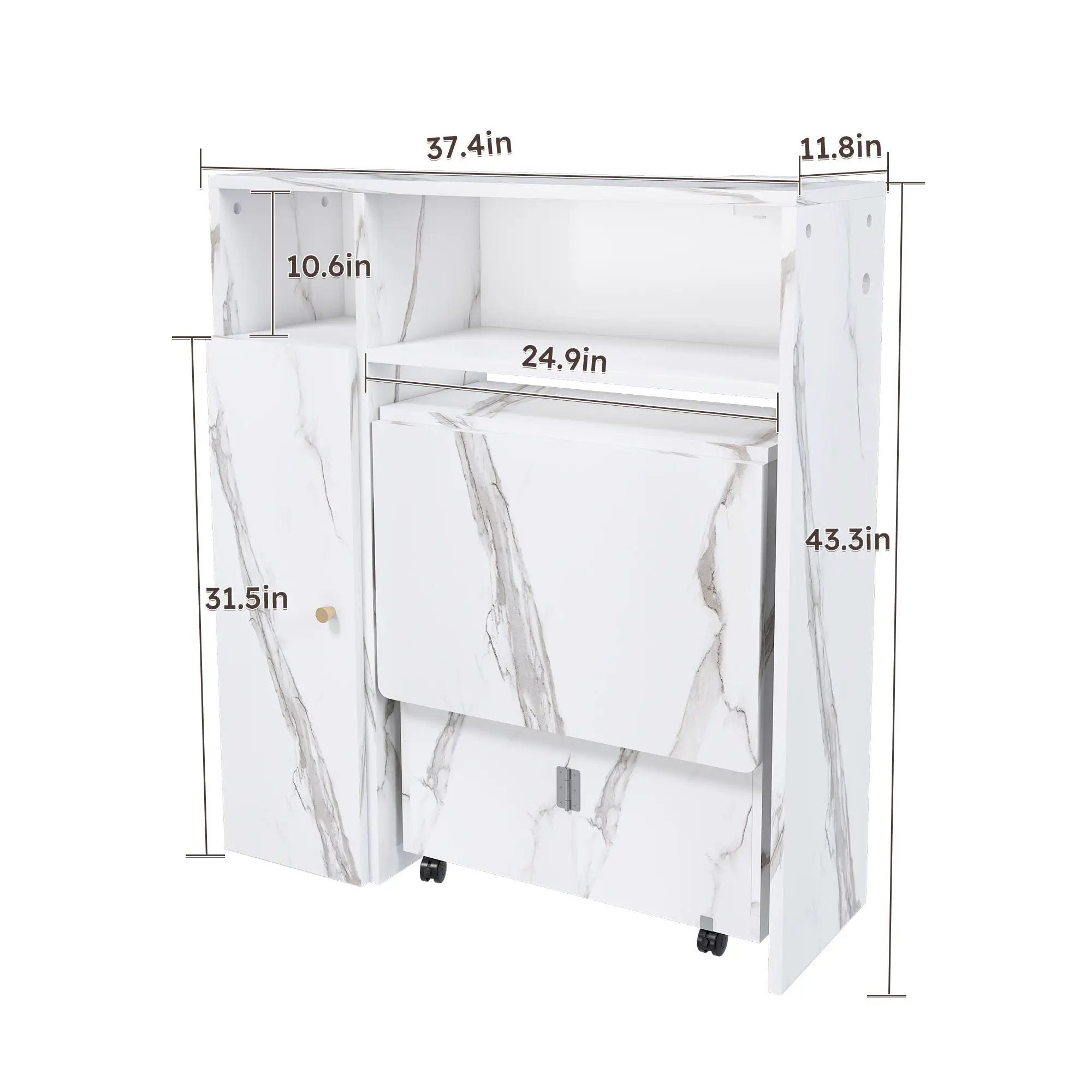 Multifunctional Folding Dining Table With Wall-Mounted Sideboard & Storage by HouseOfZazla