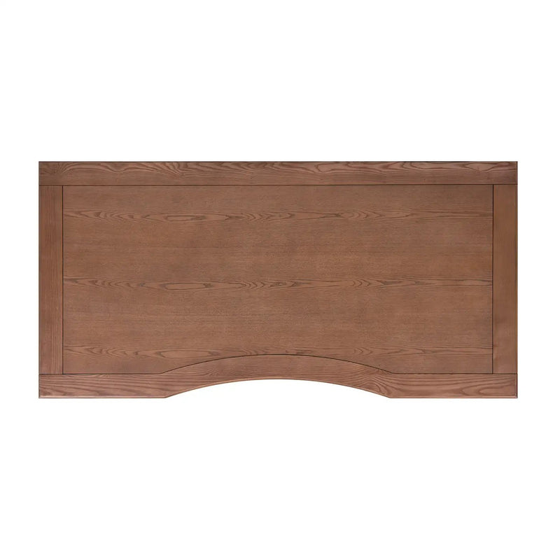 Dauphin Gold Accent 5-Drawer Wood Executive Desk Brown Ash Wood & Veneer by HouseOfZazla