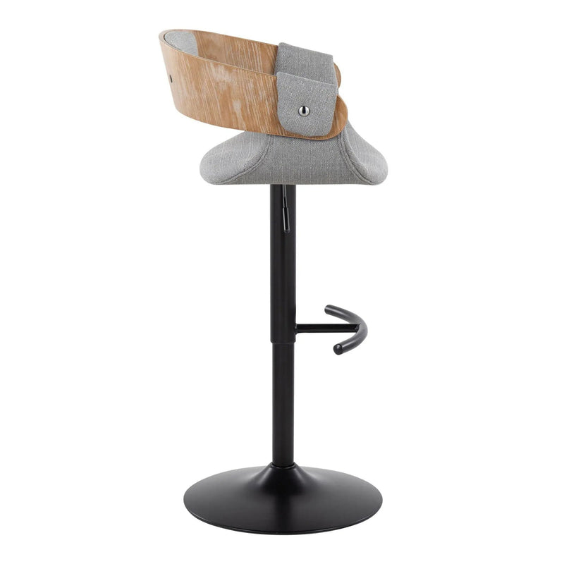 Elisa - Mid Century Modern Adjustable Barstool With Swivel & Rounded T Footrest (Set of 2) by Unique Piece Furniture