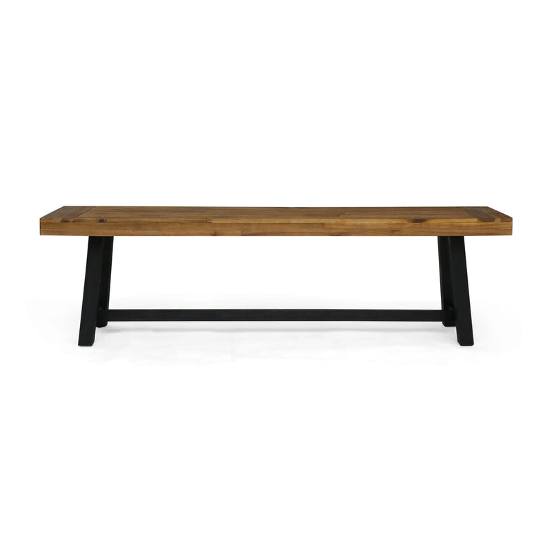 Cloud Outdoor Bench With Acacia Wood Frame And Slat Panel Design by HouseOfZazla