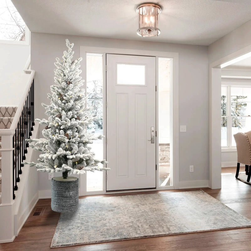 2FT Flocked Christmas Tree with Pot Base by HouseOfZazla