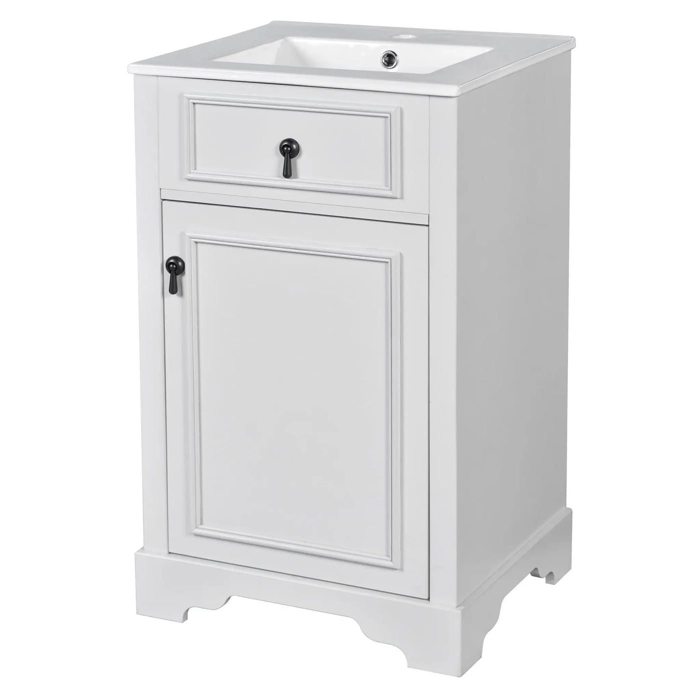 Elegant Bathroom Vanity With Ceramic Sink, Soft Close Door, Adjustable Shelf by HouseOfZazla