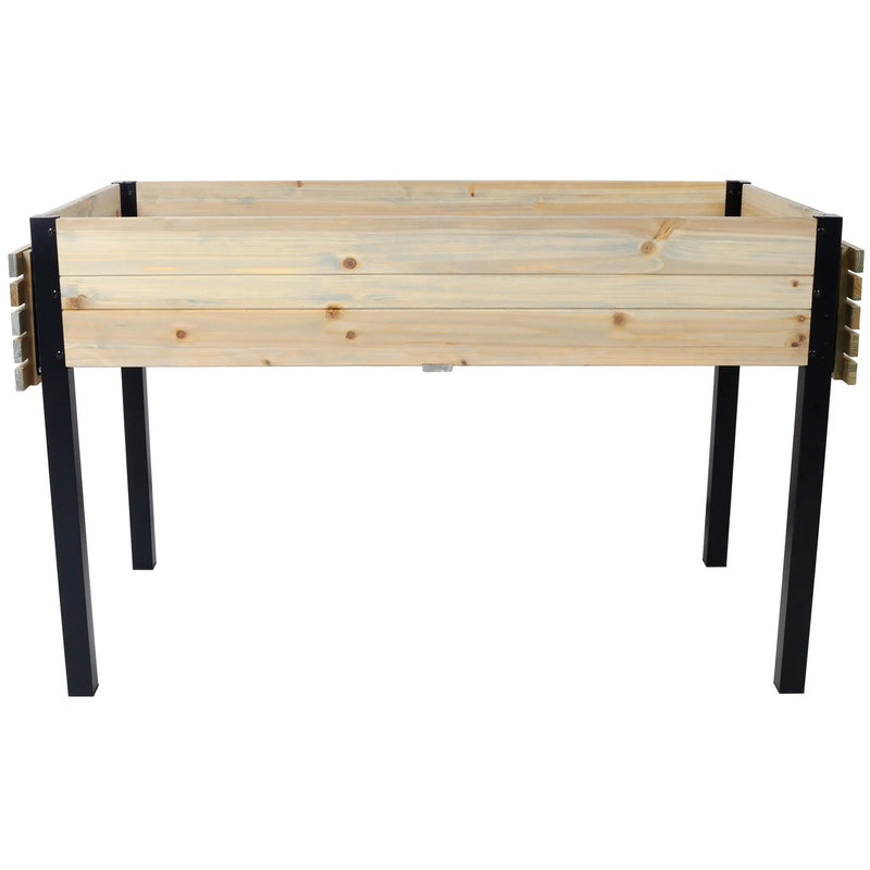Raised Garden Bed With Metal Legs And Folding Storage Shelf by Unique Piece Furniture