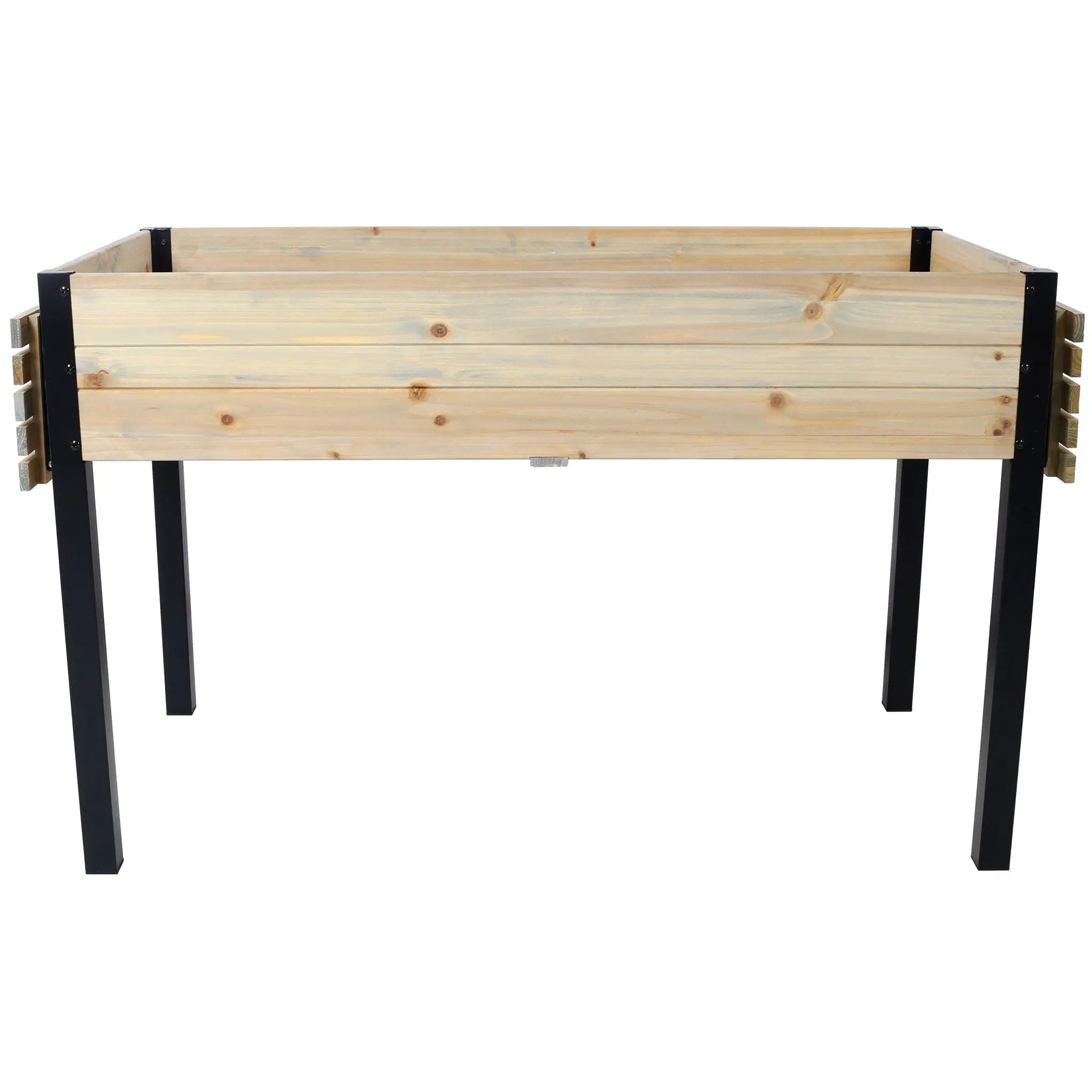 Raised Garden Bed With Metal Legs and Folding Storage Shelf by HouseOfZazla