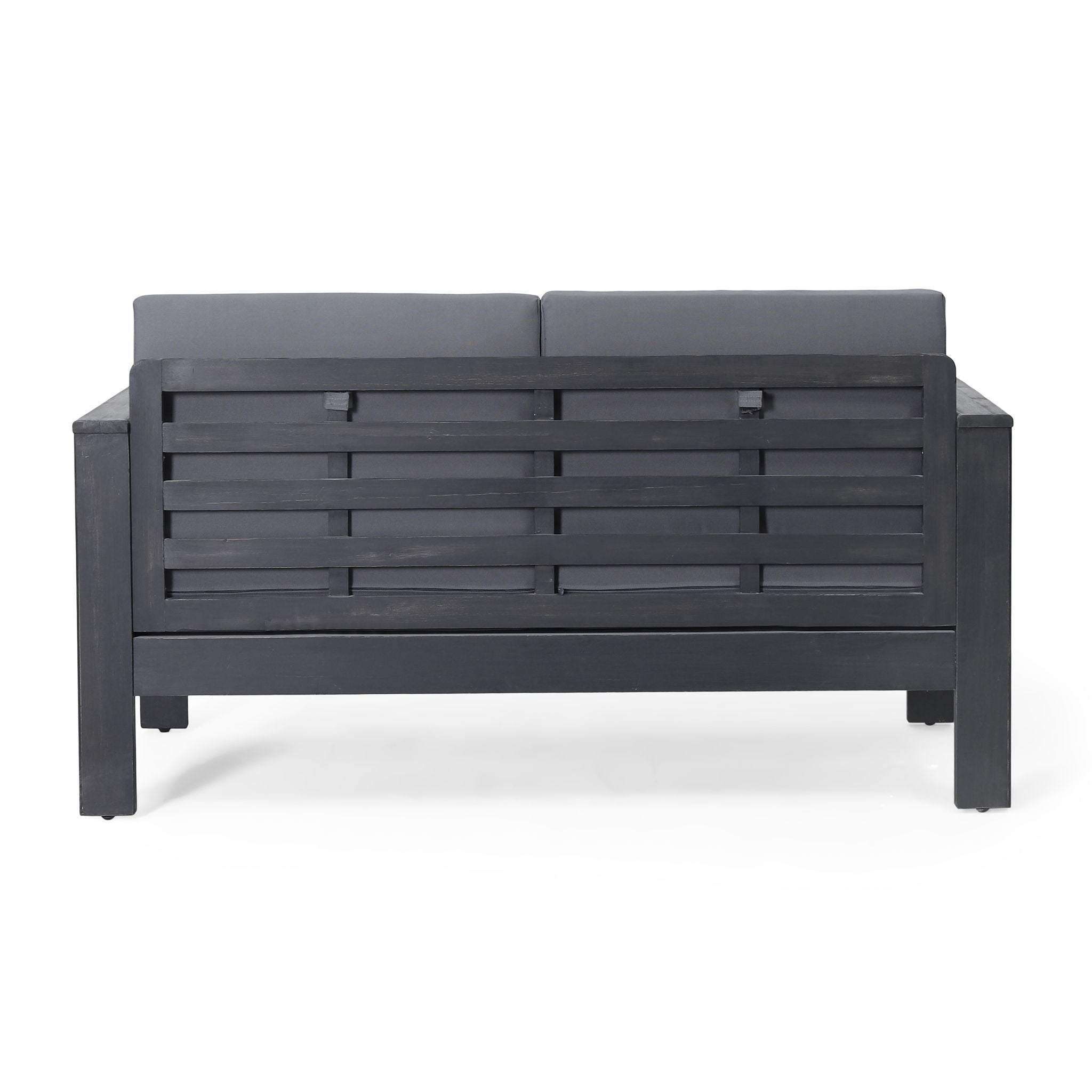 Acacia Wood Loveseat And Coffee Table Set With Cushions by HouseOfZazla