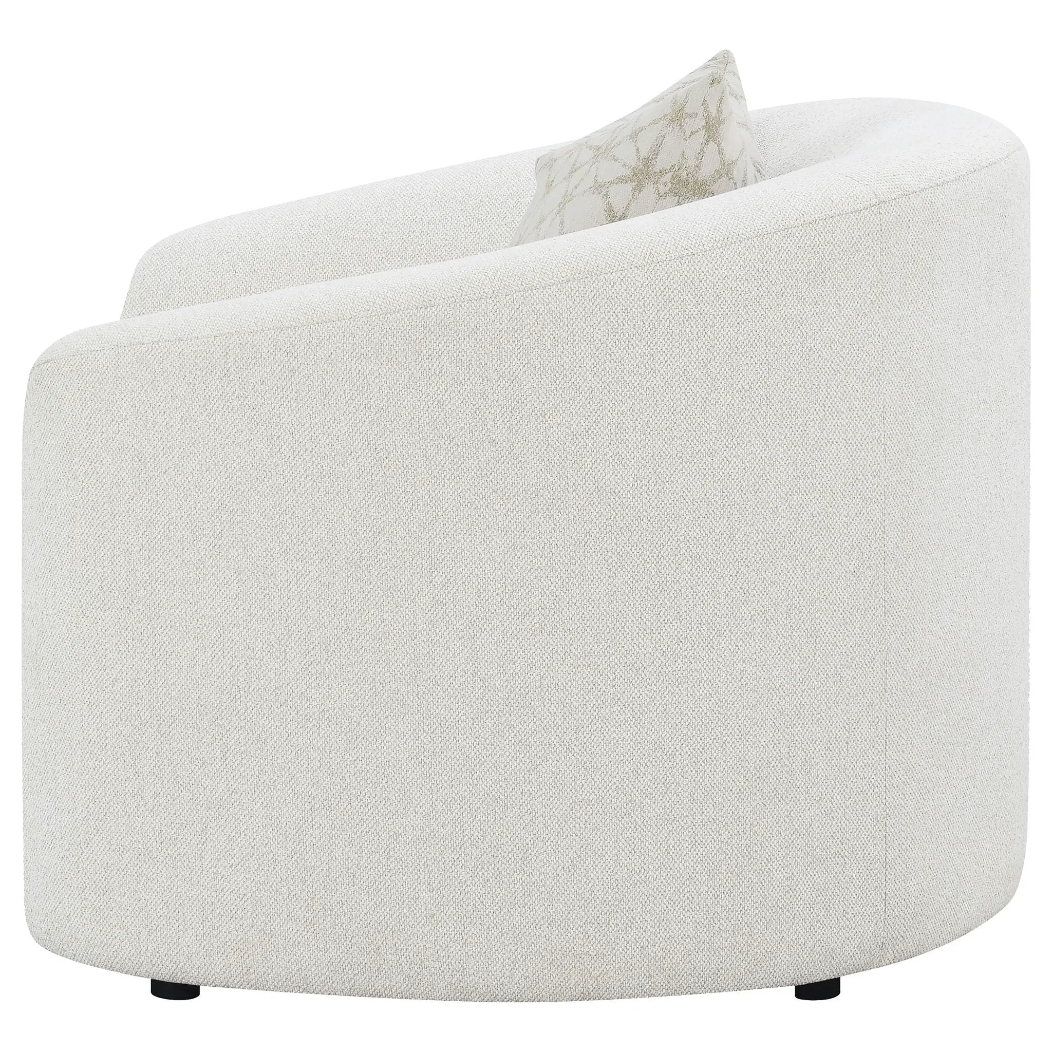 Rainn Boucle Upholstered Sloped Arm Accent Chair Latte by Unique Piece Furniture