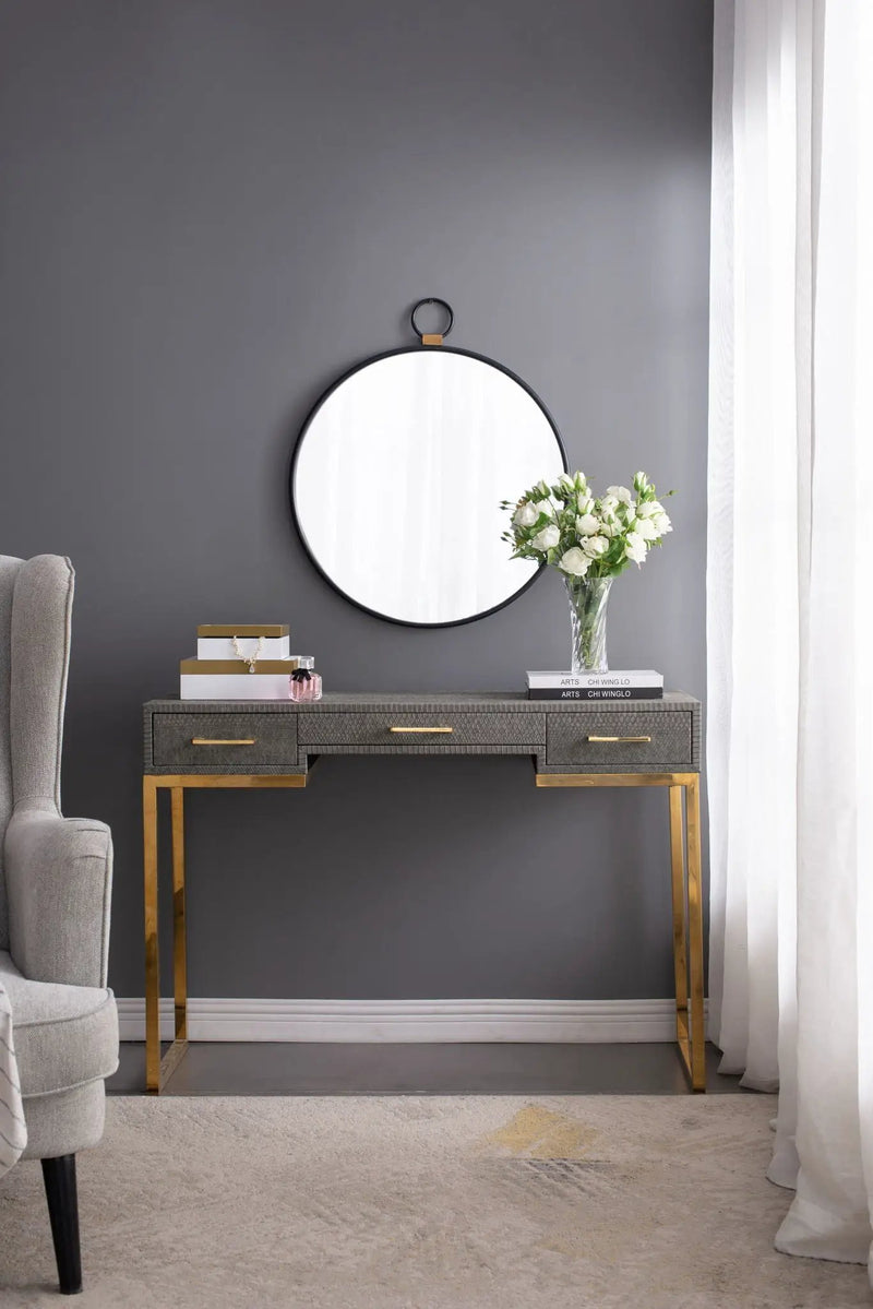 Wall Mirror With Frame, Contemporary Minimalist Accent Mirror For Living Room, Foyer, Entryway, Bedroom - Black by HouseOfZazla