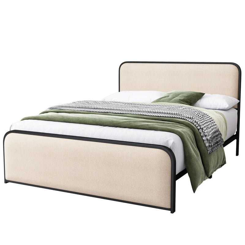 Modern Bed With Curved Upholstered Headboard and Footboard by HouseOfZazla