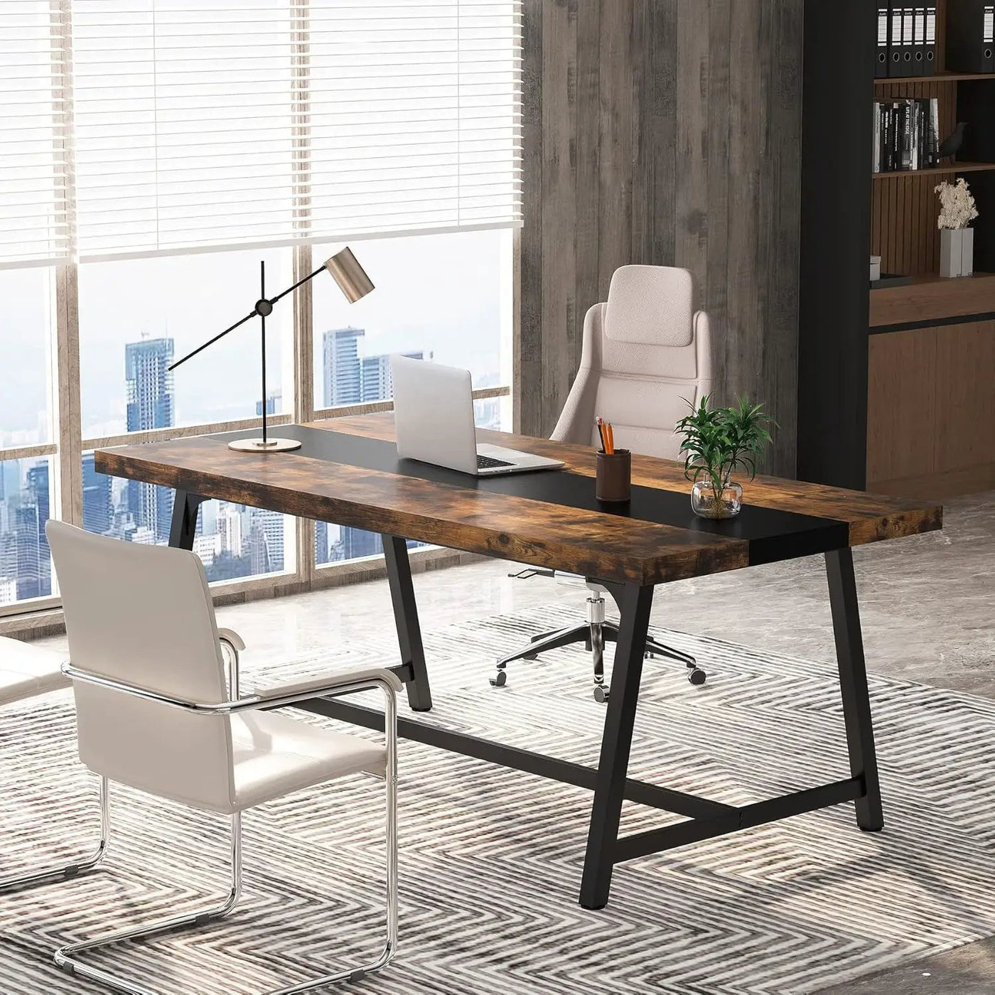 Modern Rectangular Conference Table For 6 - 8 People, Office Executive Desk by HouseOfZazla